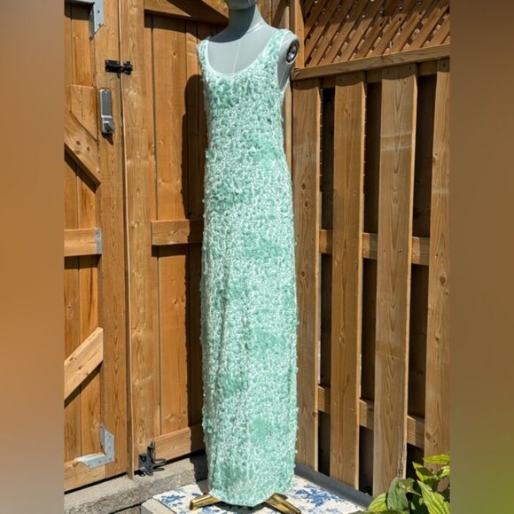 🆕 SIMKHAI 🧿 NWOT Bex Sequined Embellished Maxi Dress, Seafoam Green - Sz US 4 - Picture 5 of 15